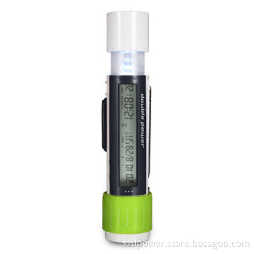 4-in-1 LED Torch with World Time Alarm Clock and 12/24 Hours Format Display